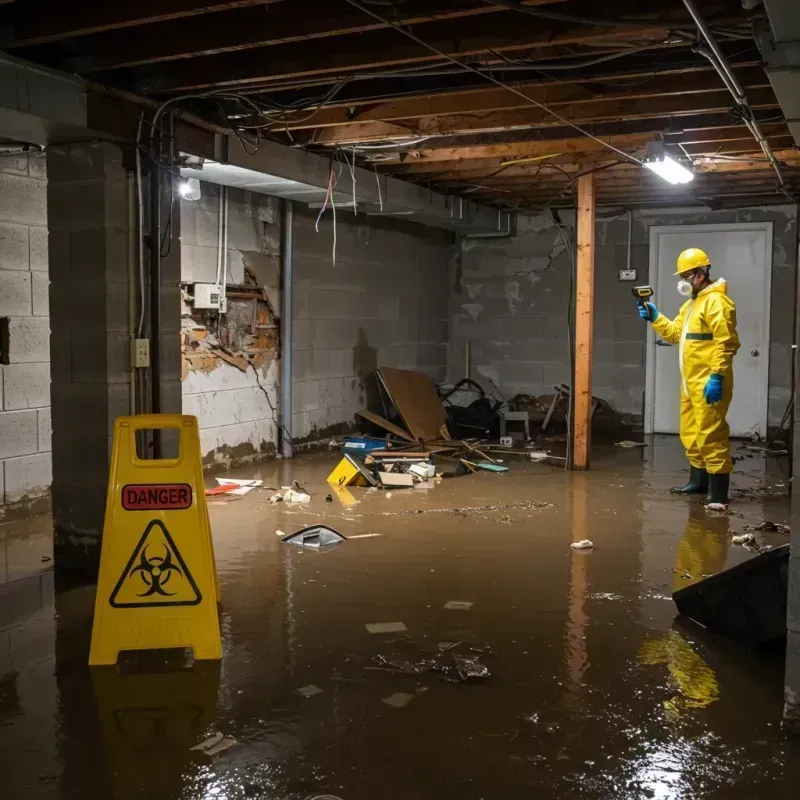 Flooded Basement Electrical Hazard in Holmes County, OH Property