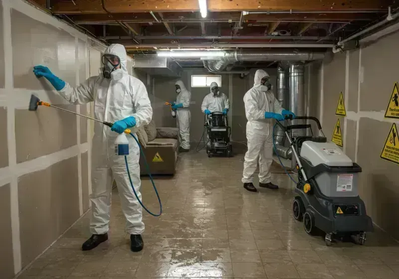 Basement Moisture Removal and Structural Drying process in Holmes County, OH